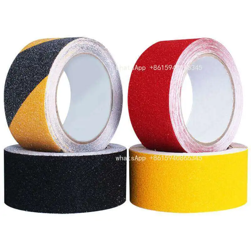 Anti-skid tape, anti-skid matte sticker for stairs floor tiles, black and yellow anti-skid sticker 5cm × 5m