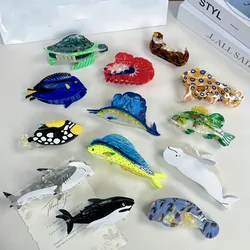 Y2K Multiple Styles Ocean Series Large Size Hair Clip Claw For Women New Funny Acetate Tortoise Octopus Barrettes Headwear