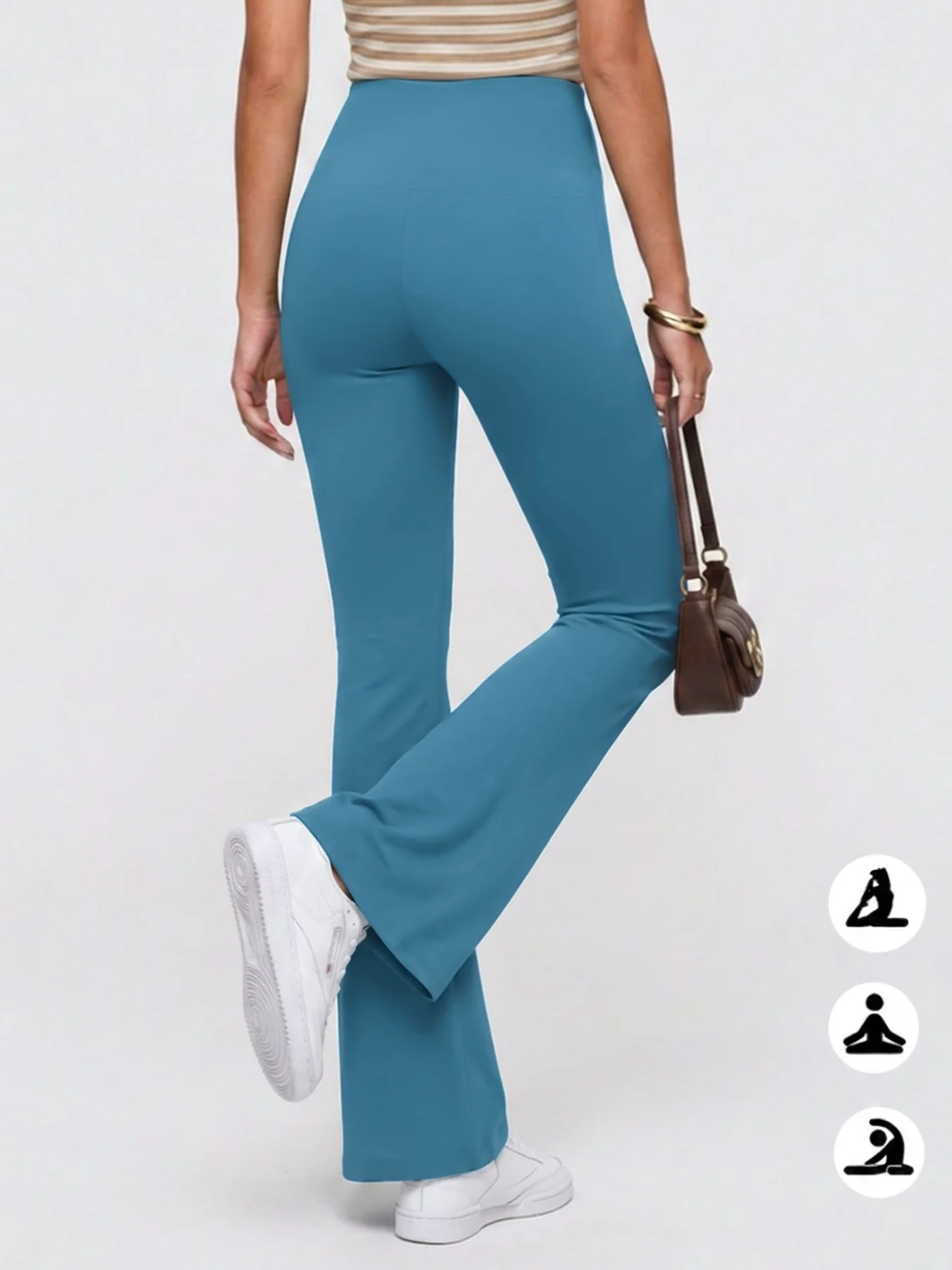 Women's Super Soft Flare Pants High Waisted Tummy Control Workout Yoga Push Up Gym Fitness Long Leggings Bell Bottoms