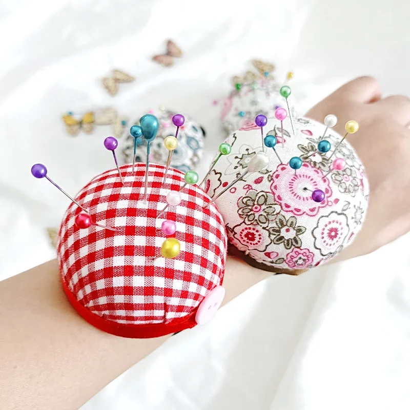 Ball Shaped Pin Cushion With Wrist Strap Sewing Needle Cushion Needle Pillow for Cross Stitch Sewing Pins Accessories DIY Tools