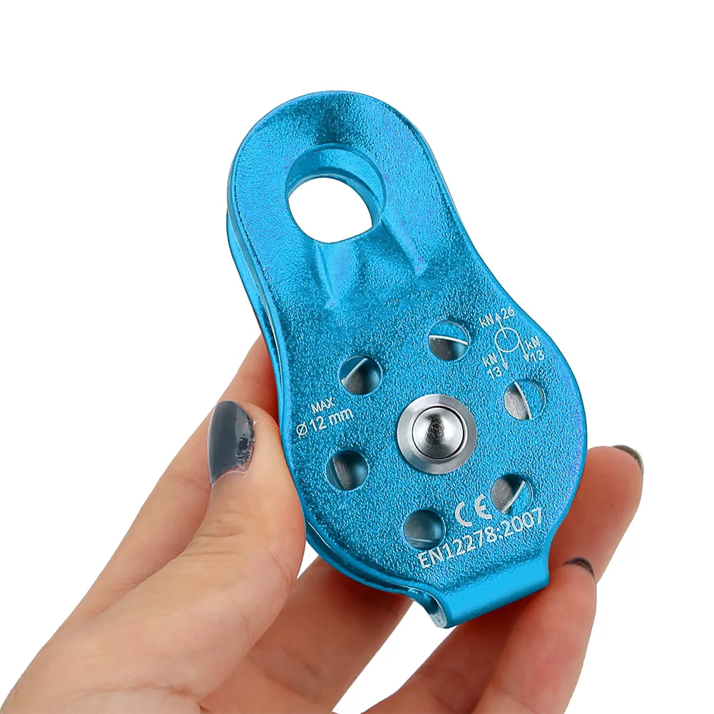 26kn Aluminium legierung Hochleistungs-Einzeldrehseil-Riemens ch eiben block für 12-mm-Seilkletterscheibe Riemens cheibe Rad Einzels chwenk scheibe – Detail 8