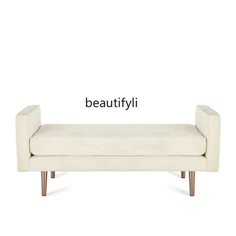 D132 Light luxury and simple fabric bedside stool Nordic, bed armrest bed front sofa stool cloakroom low long stool
