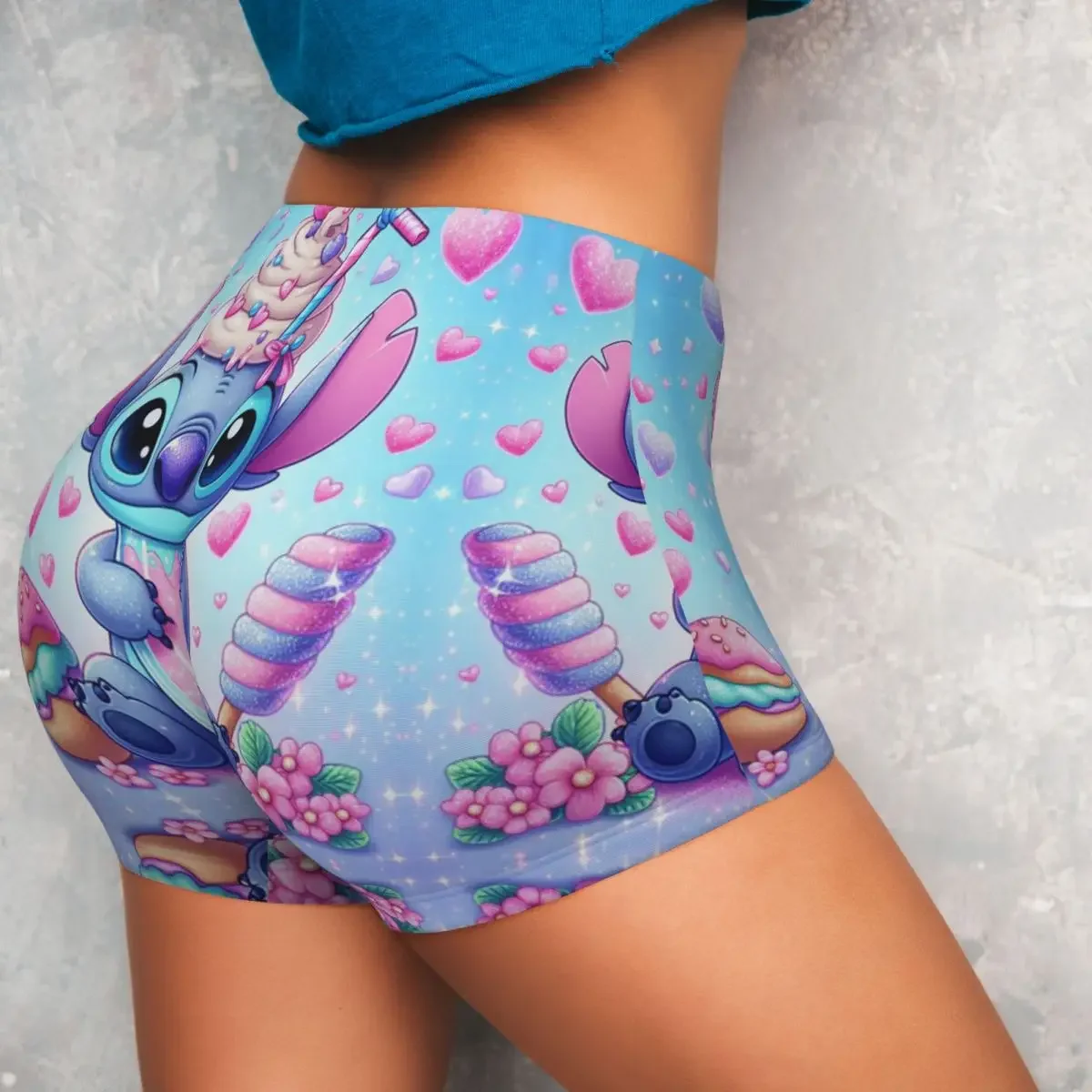 Custom Stitch Cute Movie Running Volleyball Gym Shorts for Women Athletic Workout Yoga Shorts image 4