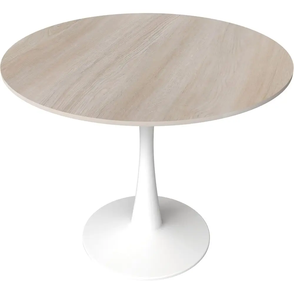 

Круглый обеденный стол Bristol шириной 35 дюймов, столешница из спеченного камня и белое металлическое основание-подставка с глянцевым покрытием, акцентный столик - Century Caé Ta