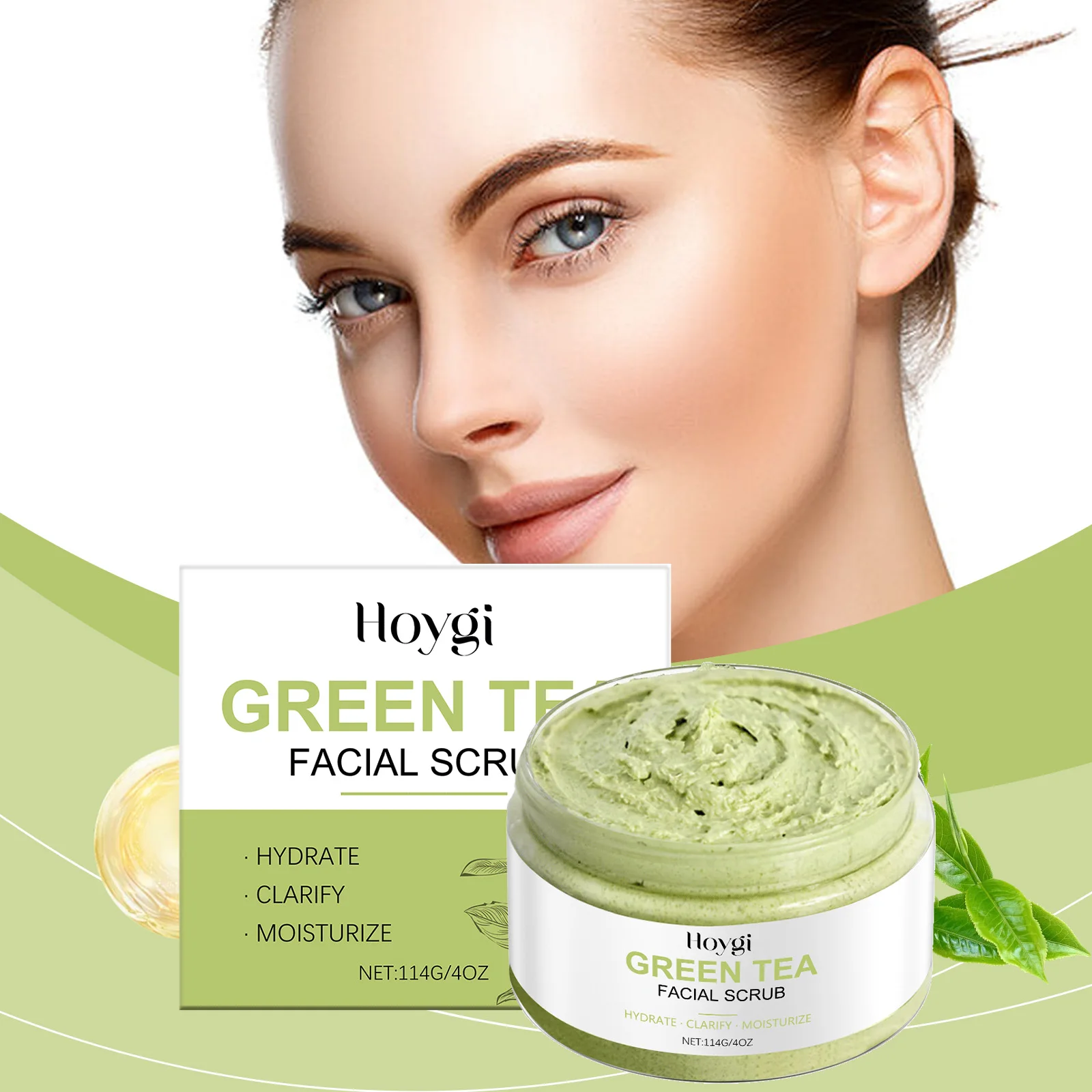 Exfoliating Green Removal Tea Facial Scrub Deep Pore Cleansing Hydrating Blackhead Dead Skin Gentle Scrub Skin Renewal Skin