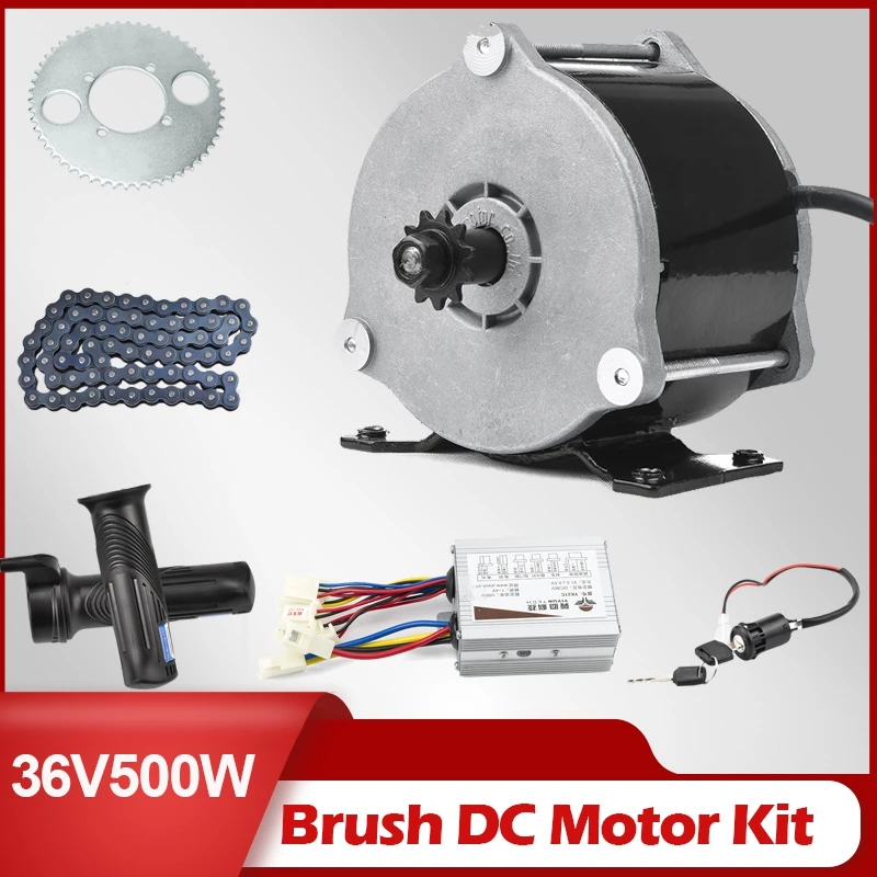 Silnik szczotkowy 36V 500W MY1018E-D Szybki silnik prądu stałego z przekładnią do zestawu do konwersji roweru elektrycznego Zestaw silnika motocyklowego do hulajnogi elektrycznej