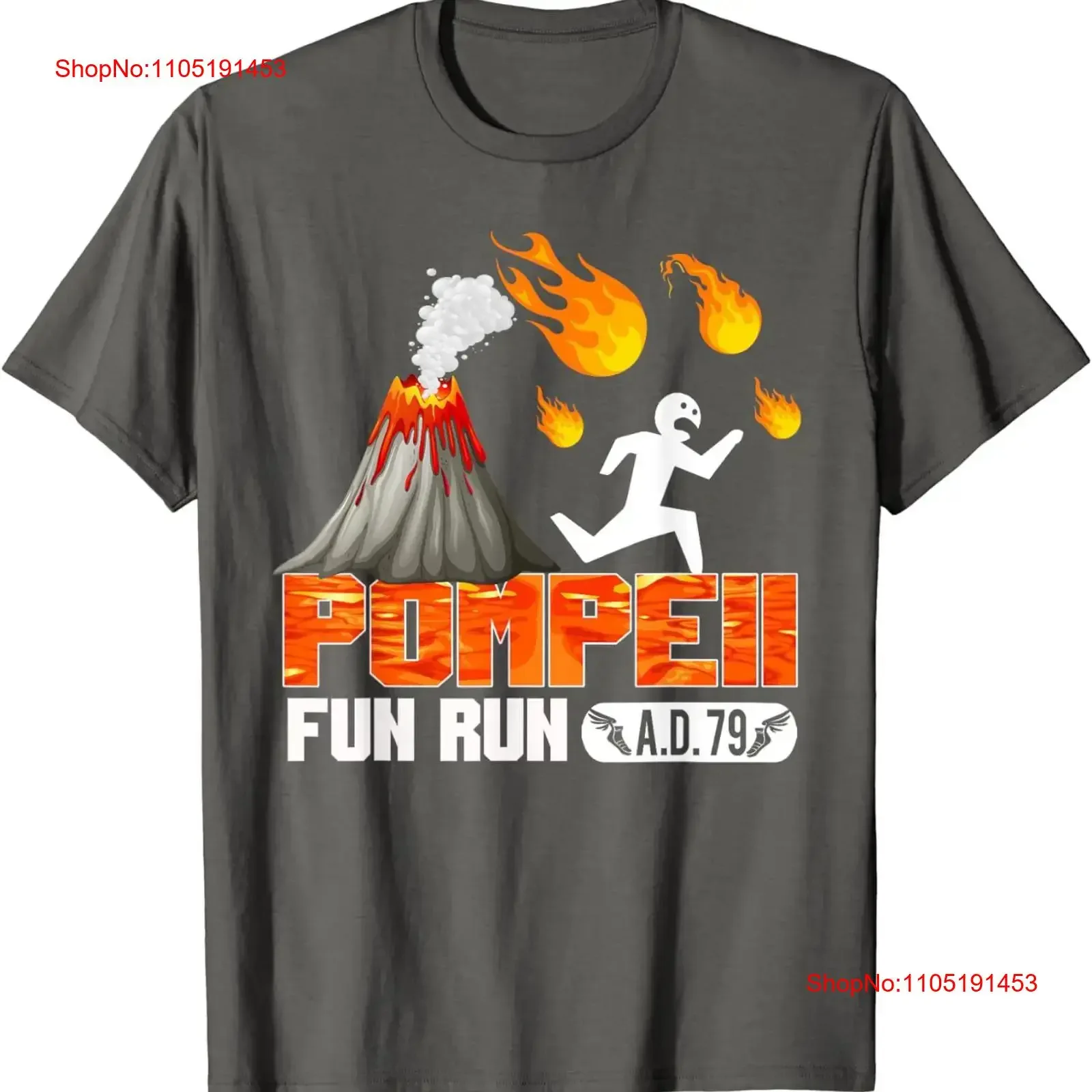 Pompeii Fun Run 79 AD مضحك بركان الجري تي شيرت خمر غسلها الرسم تنوعا أنيق عادية قليلا مصمم الملابس #1