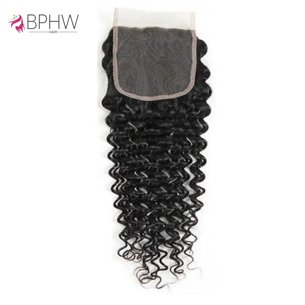 4x4 Lace Frontal Closure Water Wave Kinky Curly Lace Closure 4x4 Lace Closures Only Natural Color Remy Hair 8-20inch Wholesale