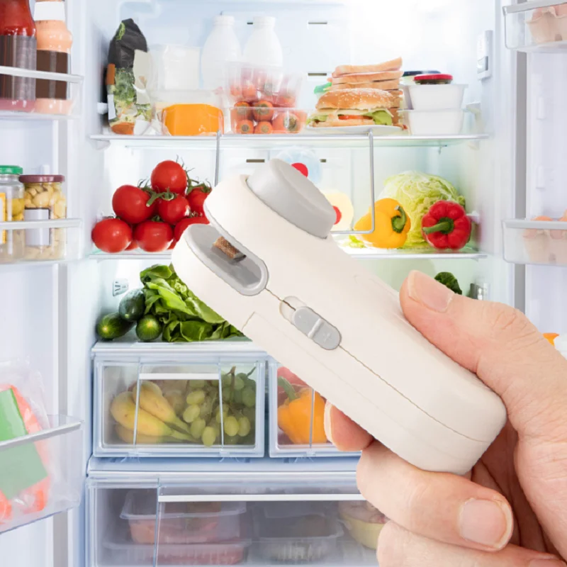 Portable Mini Sealer 2 in 1 Heat Sealer for Snacks Home Use Rechargeable Sealer Vacuum Sealer Snacks Plastic Bag Heat Sealer
