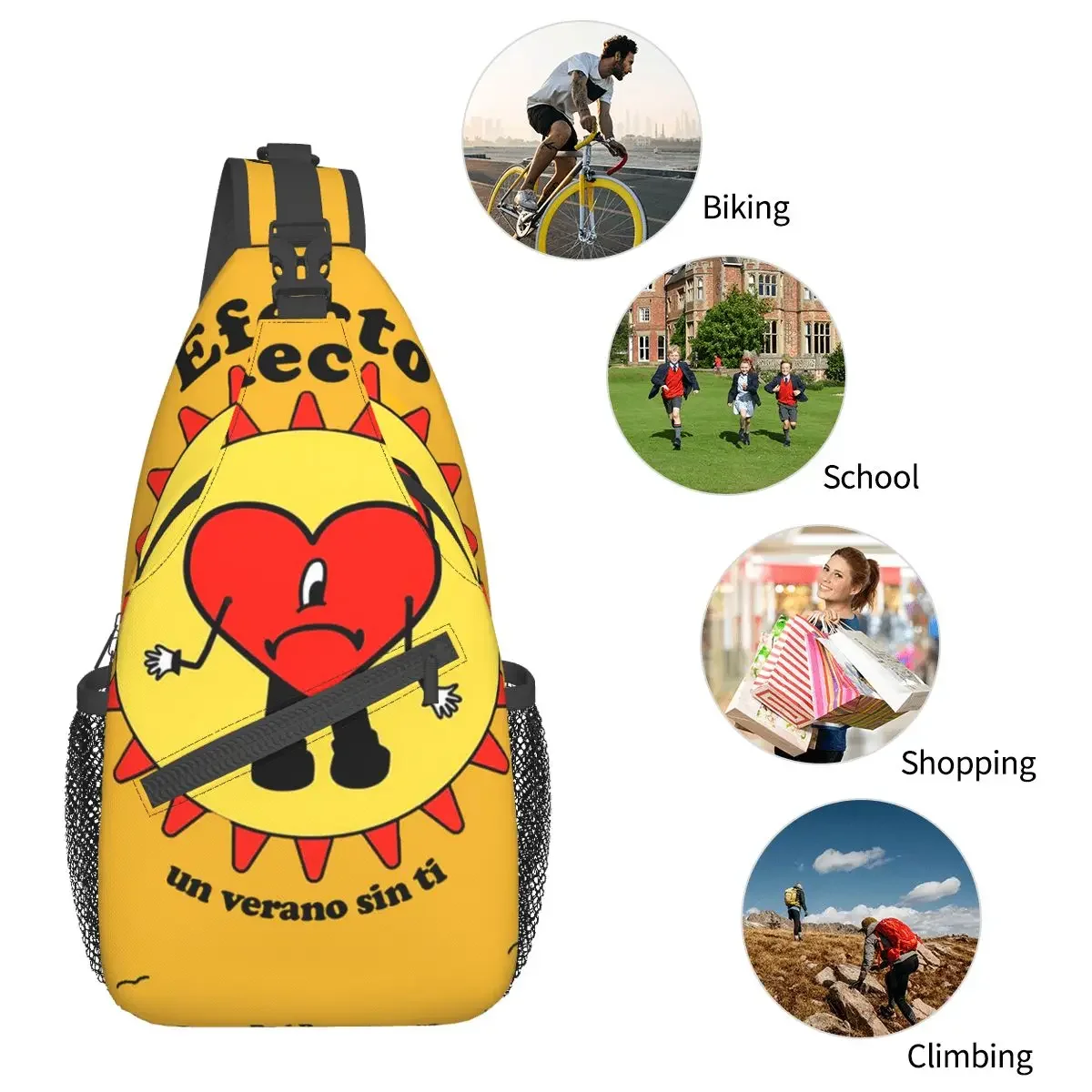 Bad Album Cute Pattern Small Sling Bags Chest Crossbody Shoulder Backpack Outdoor Sports Daypacks Bunny Casual Bags