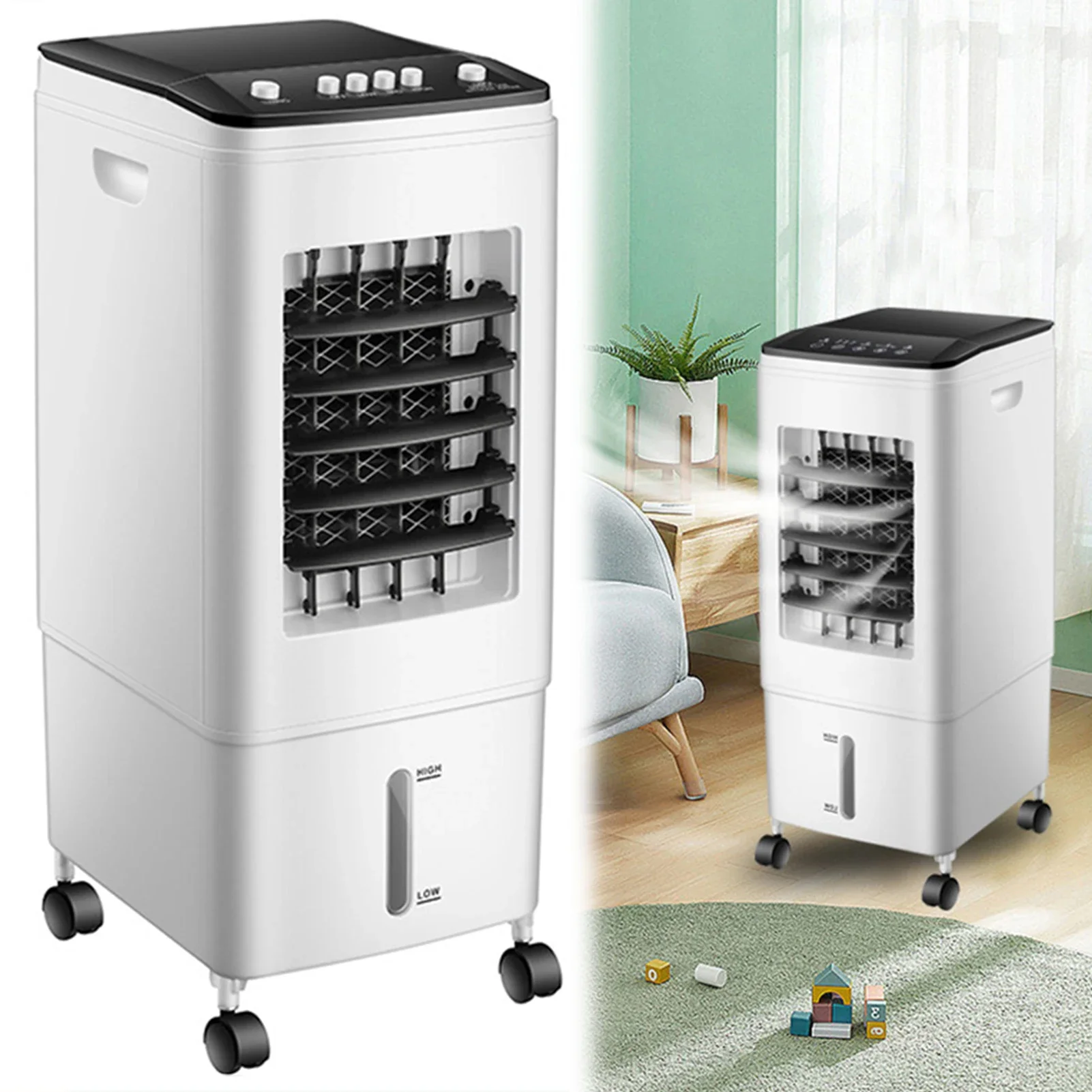 Air Cooler for Household Cooling Air Conditioner Fans, Intelligent Remote Control Soft Sound Electric Fans For Living Room