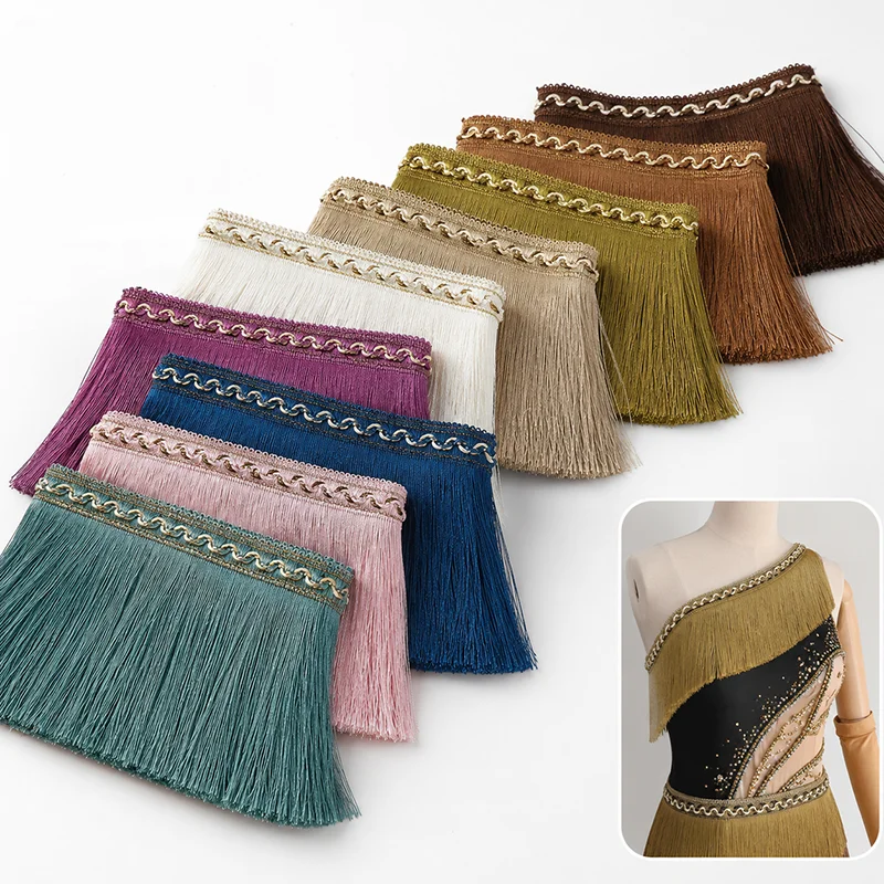 

2/5/10M 13cm Cotton Tassel Fringe Trim Clothing Dress Skirt Sleeve Lace Ribbon DIY Sewing Garment Hem Craft Accessory Supplies