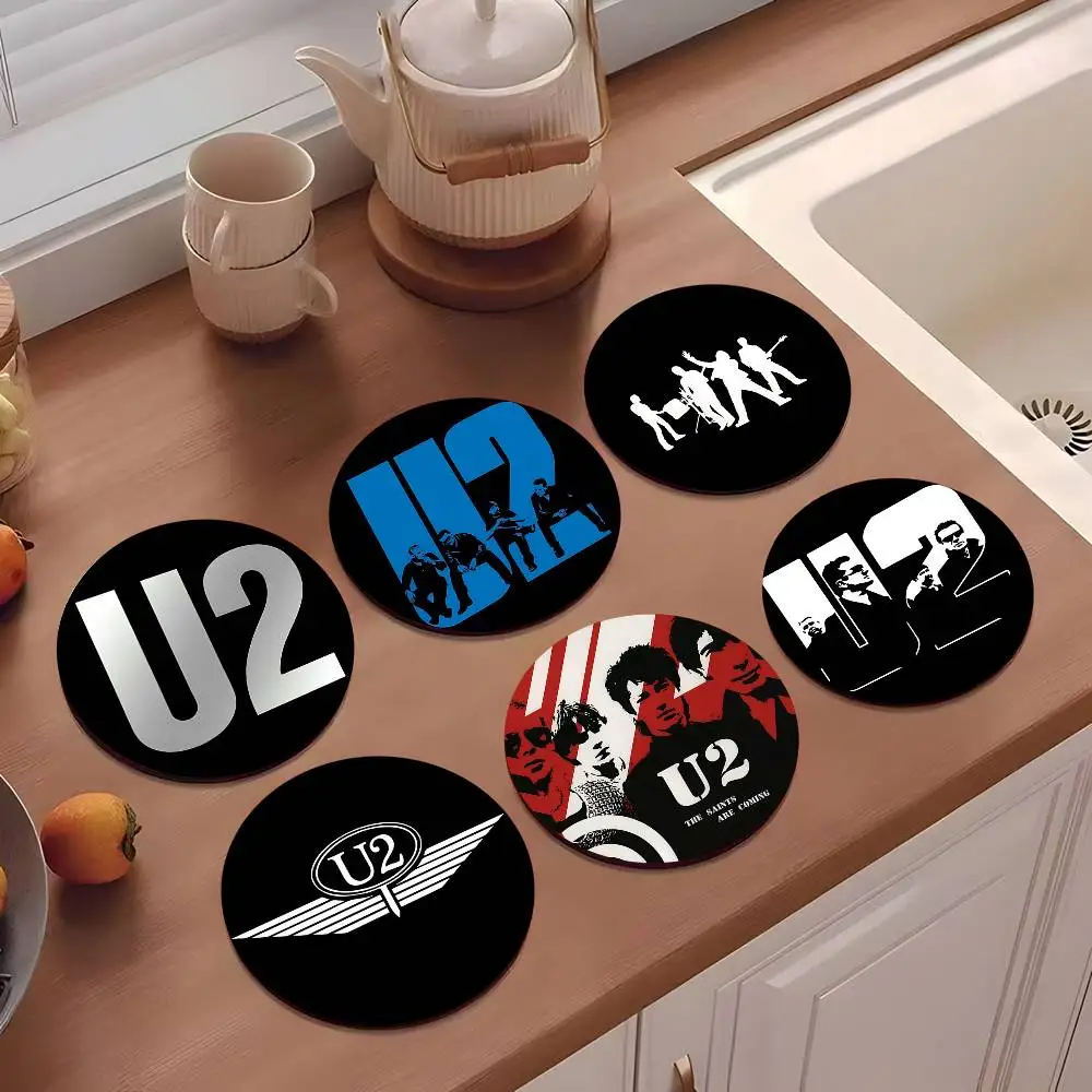 1pc Band U2 Wooden Coaster Colour Printing Cup Mat Home Desk Decoration Gifts