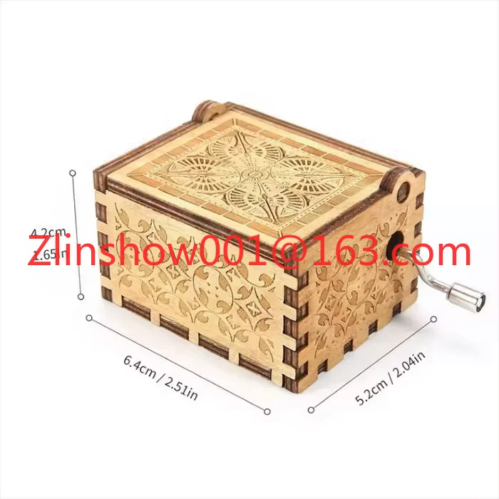 Music and Design Hand Crank Wood Music Box Popular Birthday Gift Hand Crank Wooden Music Box