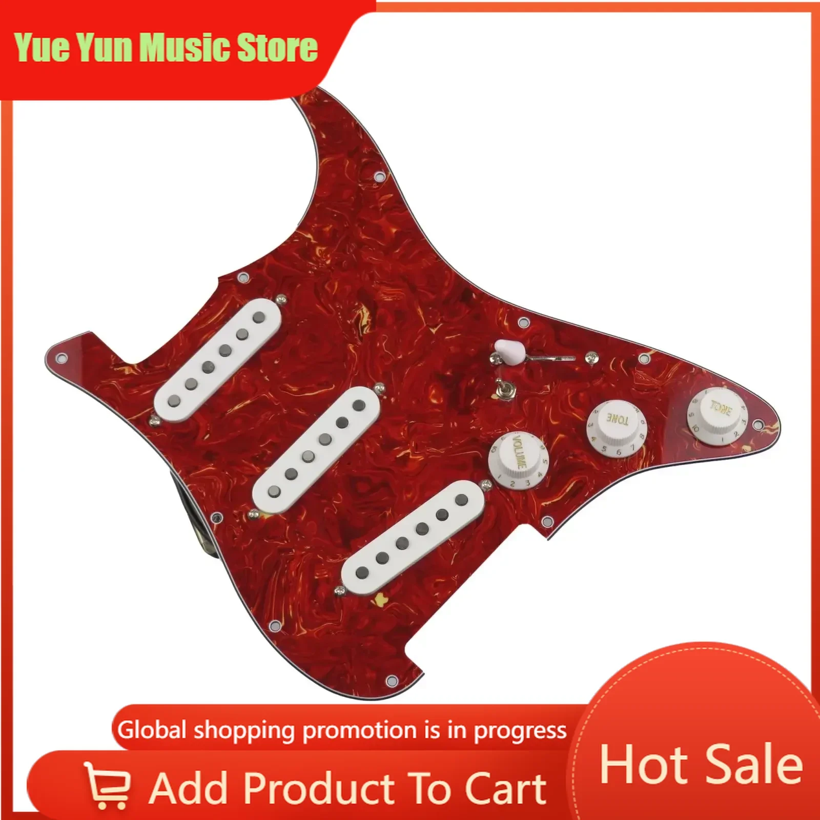 

Loaded Prewired 60s Style Single Coil Alnico 5 Guitar Pickups SSS with 7-Way Wiring Pickguard for Electric Guitar