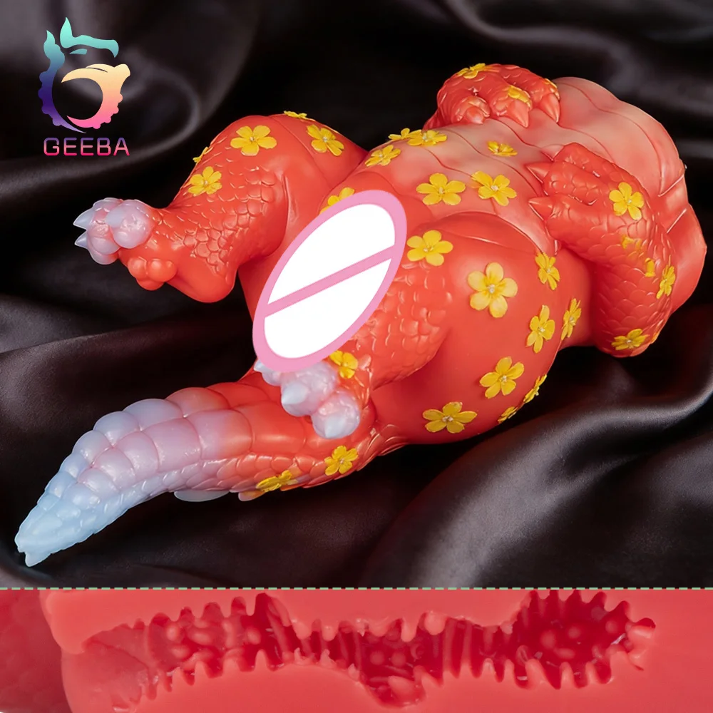 GEEBA 2.56lb الخيال الحيوان ذكر الاستمناء ثقب مزدوج سيليكون التنين جيب كس الضارب المهبل الاصطناعي Onahole الجنس لعب