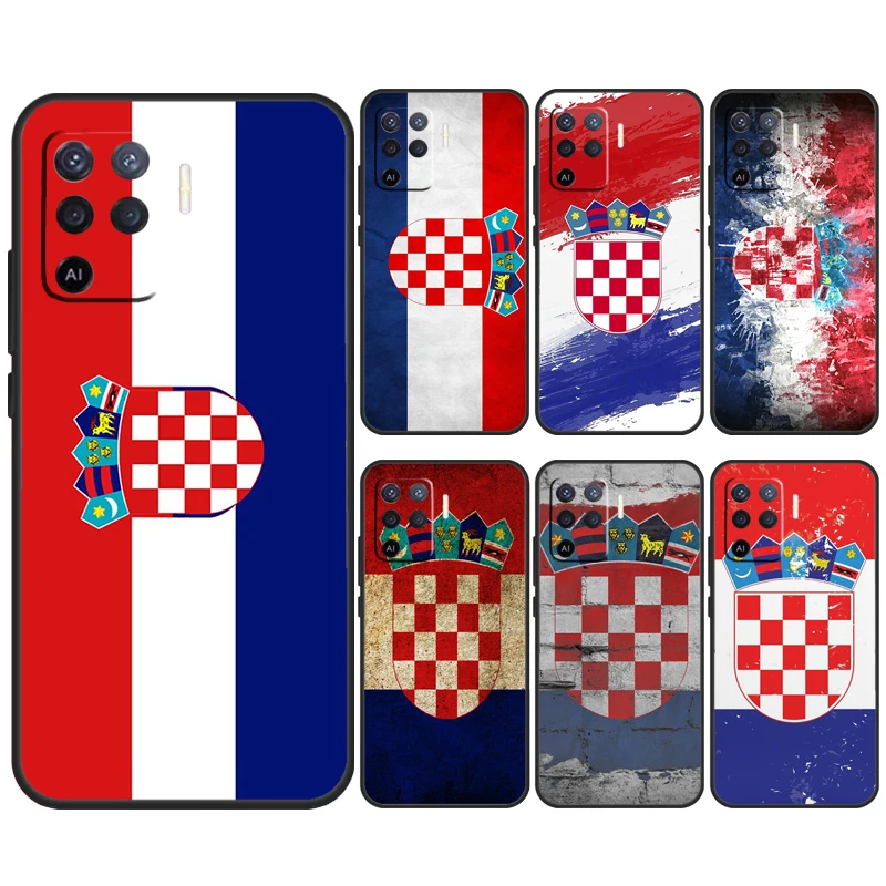 Croatia Flag For OPPO A74 A94 A54 A58 A78 A98 A16 A76 A96 A15 A17 A77 A5 A9 A52 A72 A79 A57S A53S Case