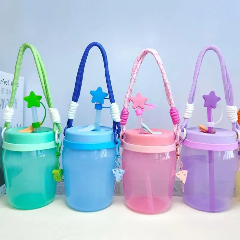 Fun Colored Silicone Water Bottle Straps with Detachable Lanyard; Cute Candy Color Water Bottle Handle Strap with Hanging Rope