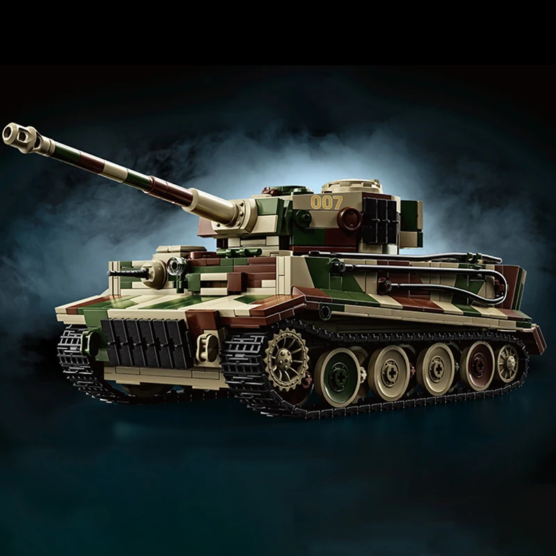 1:28 German Tiger Tank Building Blocks Set, DIY Military Model Bricks Toy, Collection Gift for Adults Christmas view 6