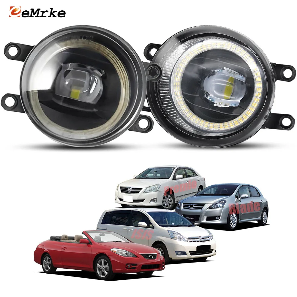 LED DRL Halo Fog Lights Car Day Light For Toyota Premio T26 2007-2021, Blade2006-2012, Isis 07-2015, Camry Solara XV30 2007-2009