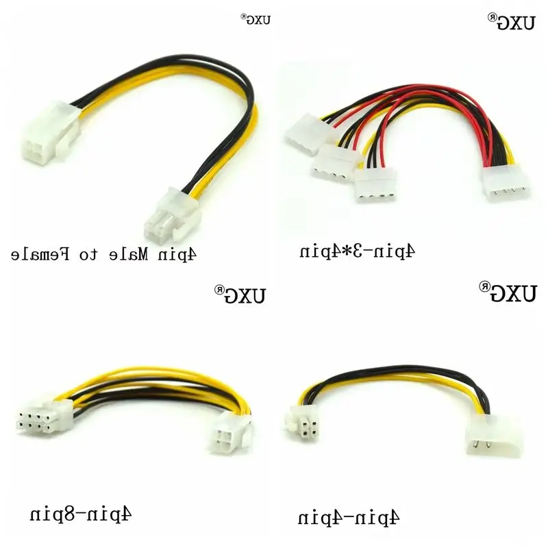 8 Inch ATXP4EXT ATX 12V 4-pin Male to 4Pin 8pin Female PC CPU Power Extension Cord Connector Adapter