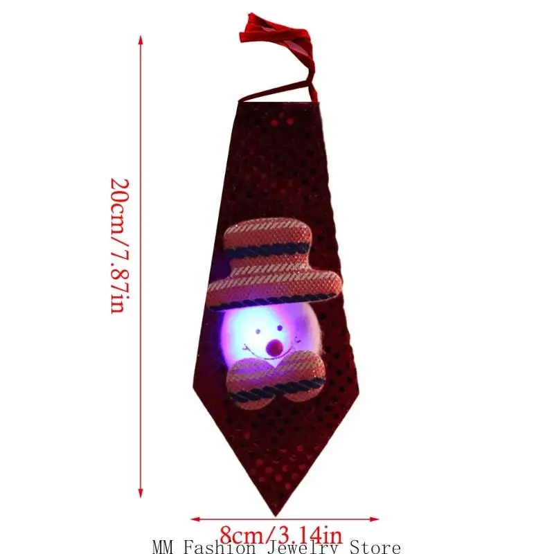 ربطة عنق D0UB بترتر عيد الميلاد موضوع ربطة عنق من القماش غير المنسوج لحفلات لامعة لجميع الأعمار