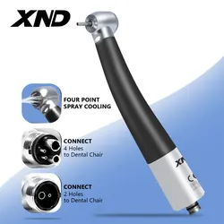 XND  Dental High Speed Handpiece with Fiber Optic Torque Head Air Turbine Ceramic Bearing Compatible with N 2/4 Hole Coupling