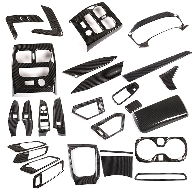 ABS Carbon Fiber Interior Kit Dashboard Console Gear Shift Panel Decoration Cover Trim Stickers For BMW 3 Series G20 2020-2022