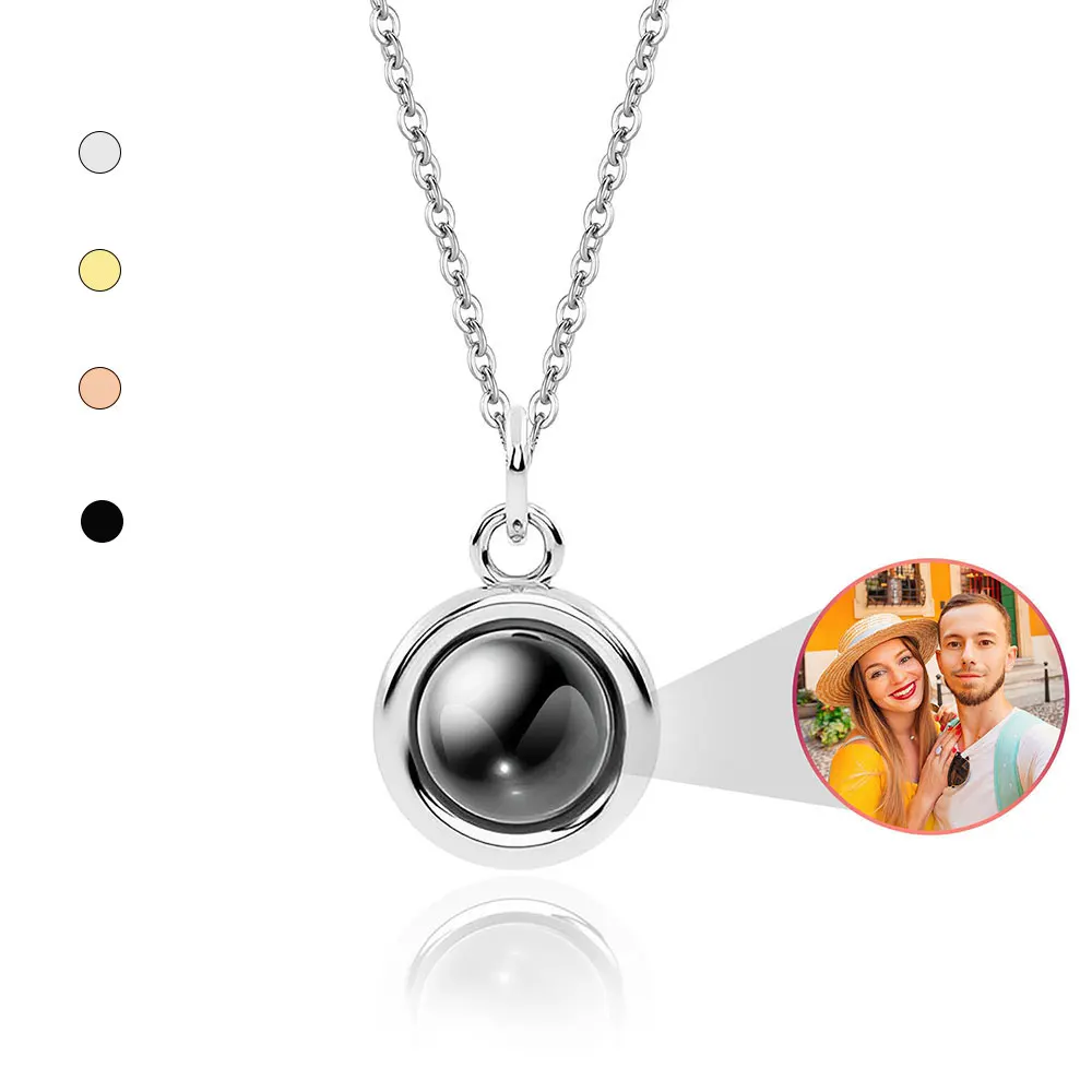 Custom Photo Projection Necklace with Photo Inside Cat Dog Paw Pendant Projection Photo Necklace with Photo Projection