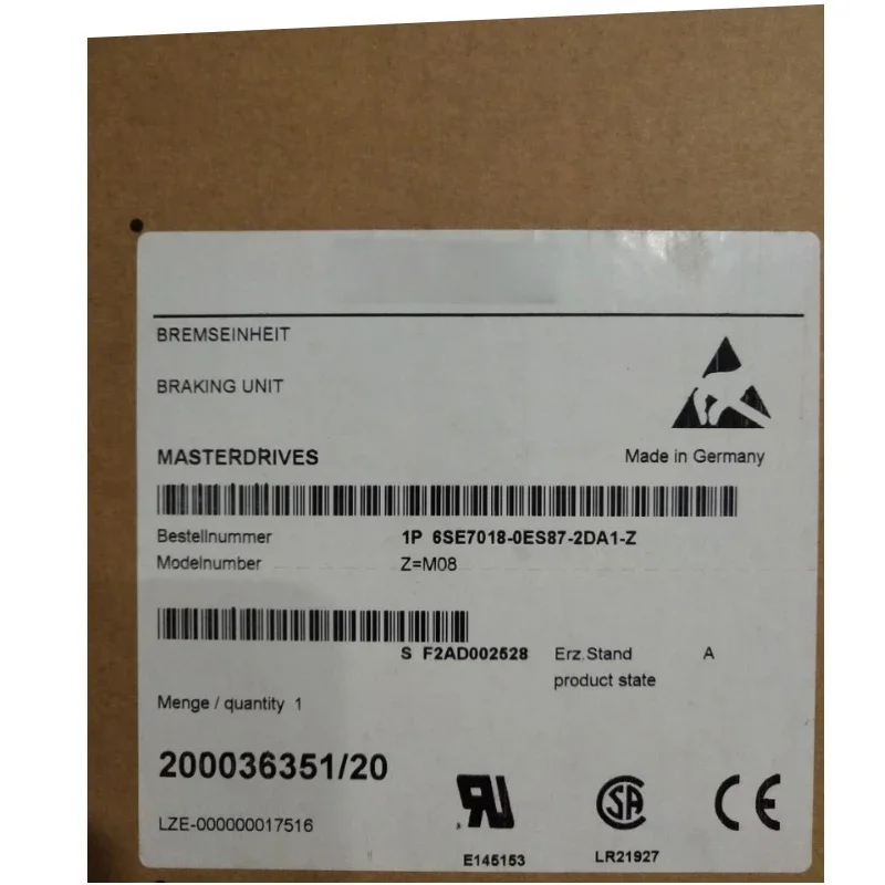 New original Brake unit 6SE7018-0ES87-2DA1-Z  6SE70180ES872DA1Z spot