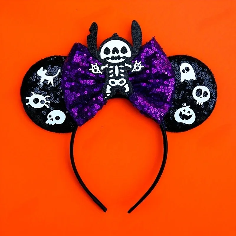 1pc Halloween Stitch Headband Mickey Minnie Mouse Ears for Girls Role Playing Parties Festivals Wear Women's Hair Hoops