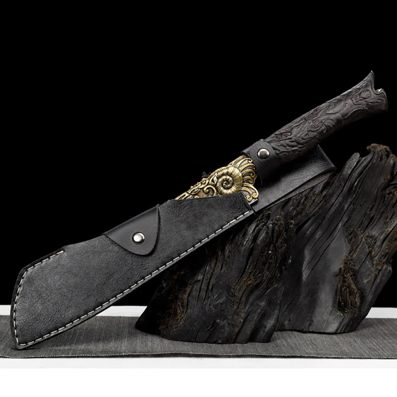 8,3-дюймовый нож-измельчитель по дереву, лезвие из дамасской стали, длинная крючок, измельчитель мачете, кухонные ножи Longquan, инструменты для больших костей и птицы 8,3-дюймовый нож-измельчитель по дереву, лезвие из дамасской стали, длинная крючок, измельчитель мачете, кухонные ножи Longquan, инструменты для больших костей и птицы