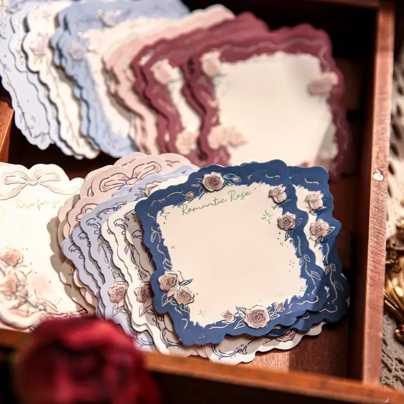 

Бумага для заметок Rose Island, набор из трех листов, с объемным тиснением и горячим тиснением, винтажный фон, материал для планировщика, блокнот