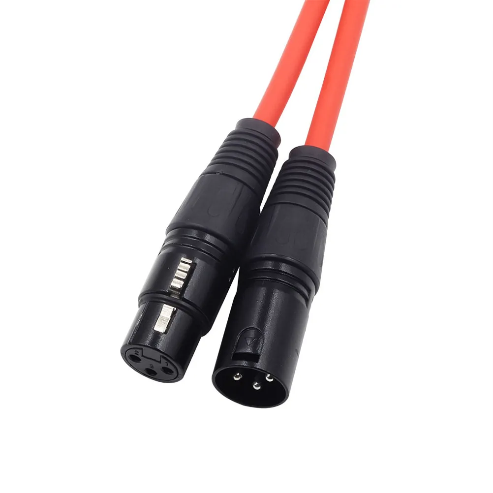 2M Xlr Microphone Cable Male to Female Red Cable Shielded Lightweight Pe Material for Sound Instrument Connection