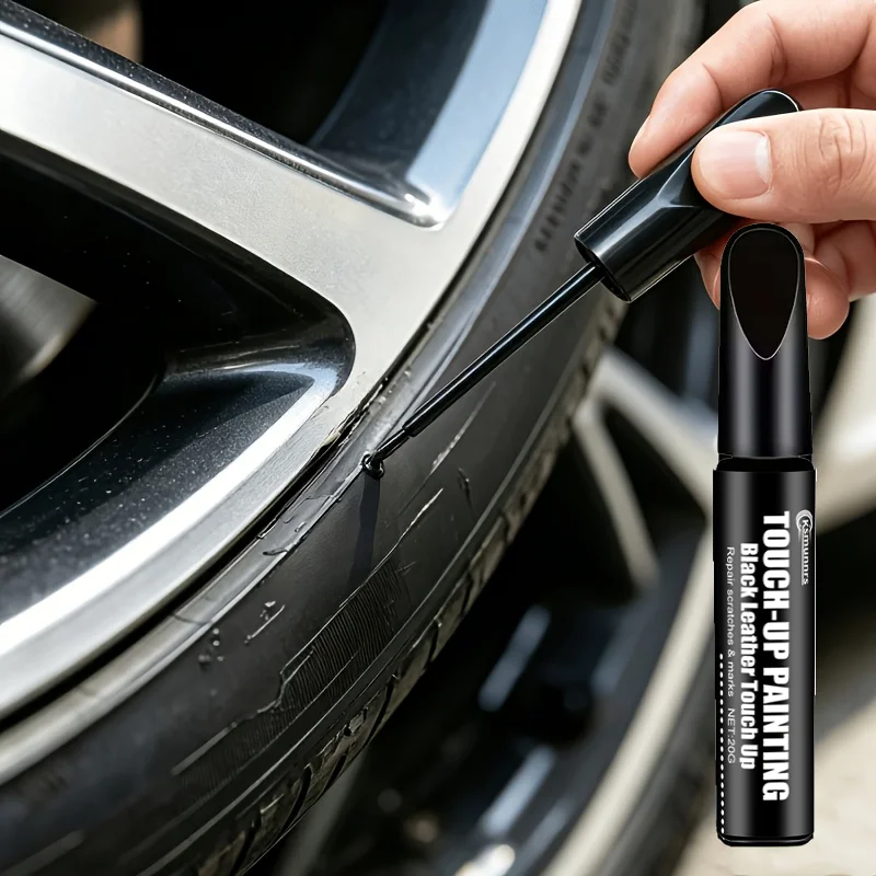 Black car scratch repair brush, wheel scratch cover brush, restores shiny surfaces, suitable for black rims and hubcaps image 2