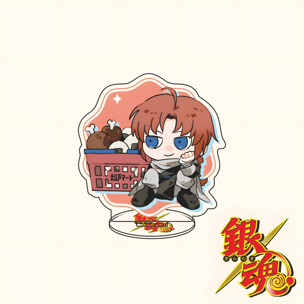 Gintama Acrylic Stand Keychain Q Version Shopping Theme 2026 New Desktop Ornament Collection Gift For Anime Fans