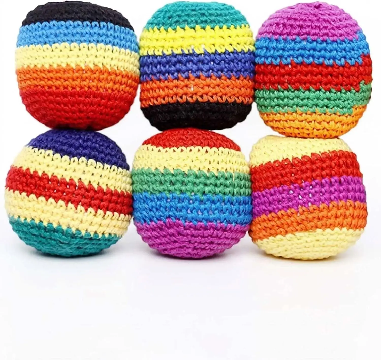 6/12/24pcs Outdoor Soft Handmade Footbag Sacks Juggling Balls Durable for Kids Group Playing Activities