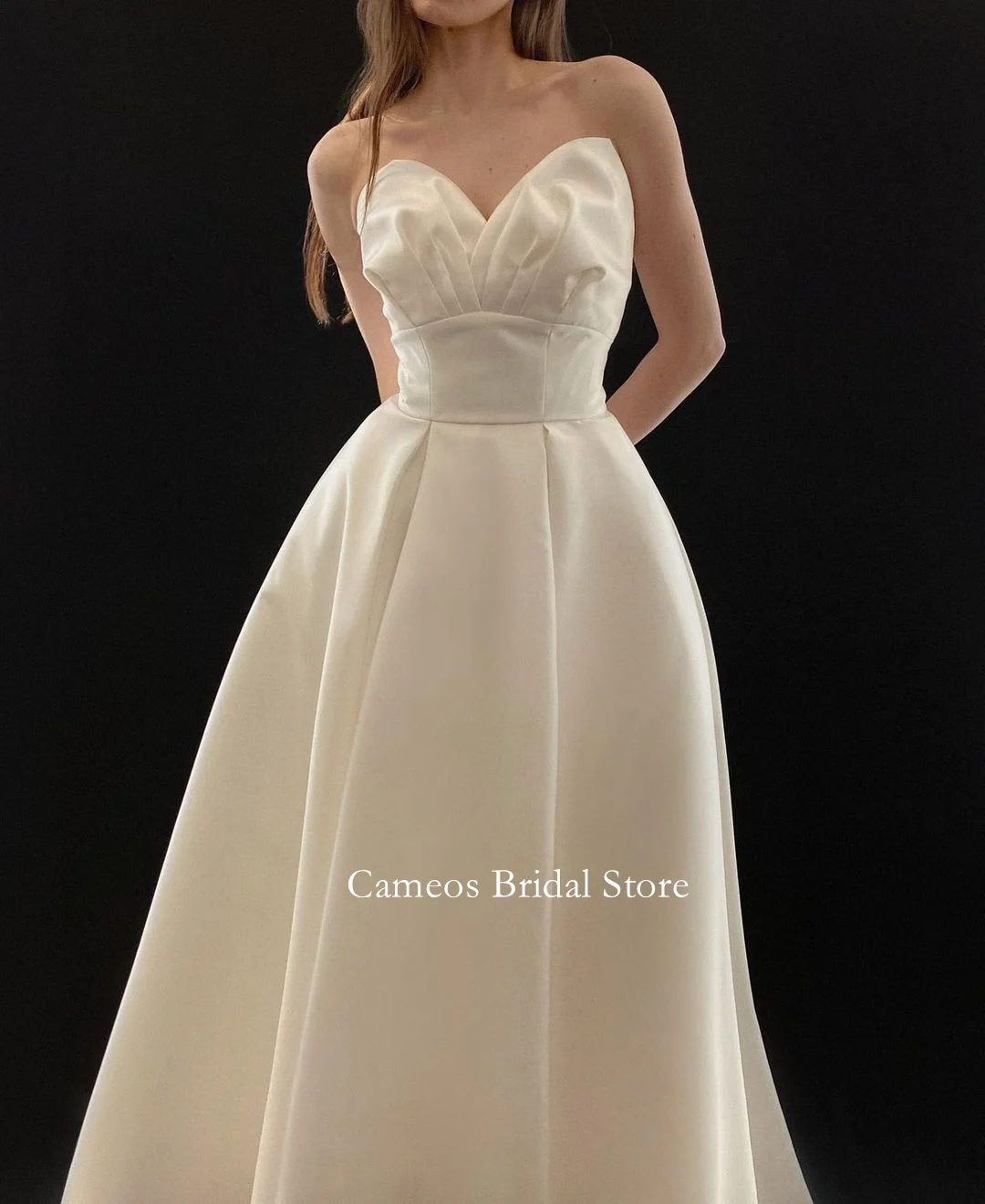 

SONDR Korea Sweetheart Wedding Dress Custom Made Formal Backless Organza Bride Dress Ivory Princess 웨딩드레스 Wedding Gown Bridal