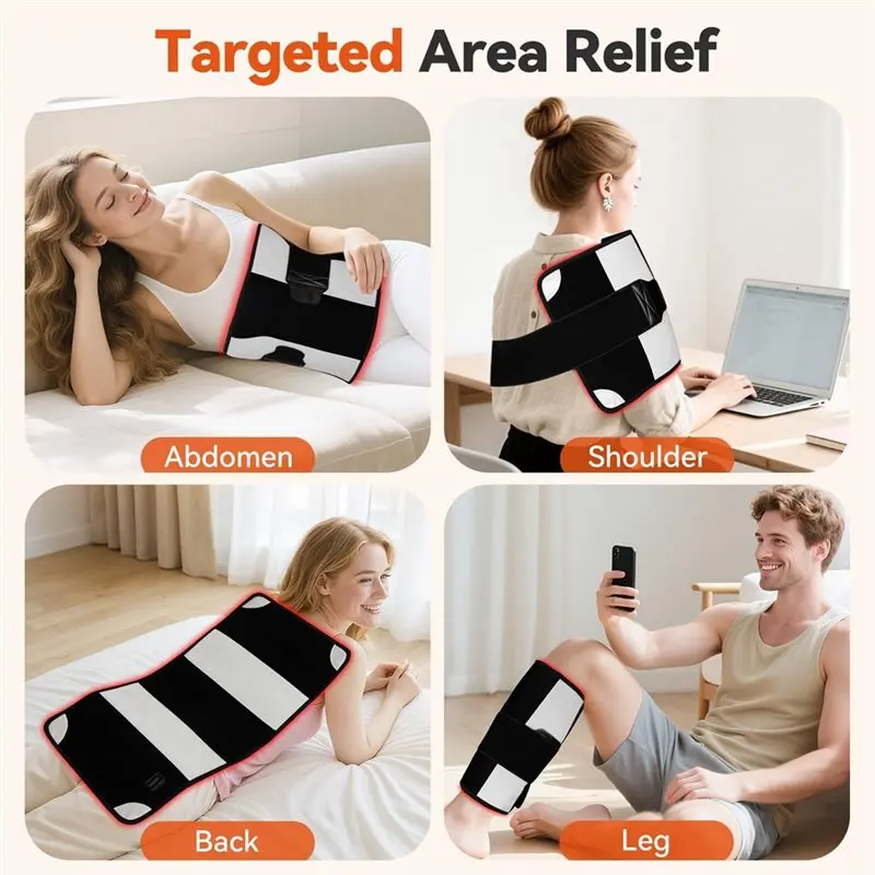 【EFFICIENT 】Red Light LED Therapy Mat 242 Leds 660& 850 Nm Near Infrared Light Pad Wrap Belt Bead