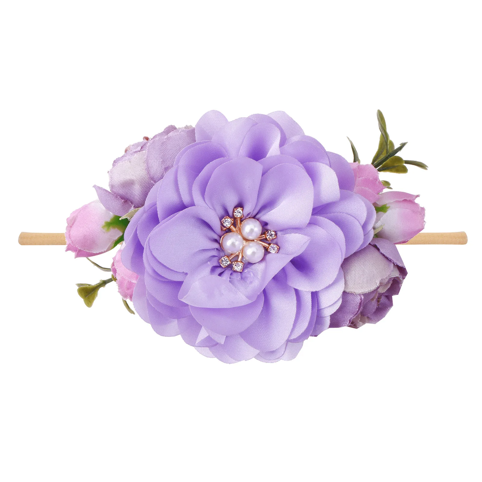 Baby Princess Flower Headband Girl\'s Floral Head Band Girl Flower Fontanelle Hair Dressing Headbands with big flower for party