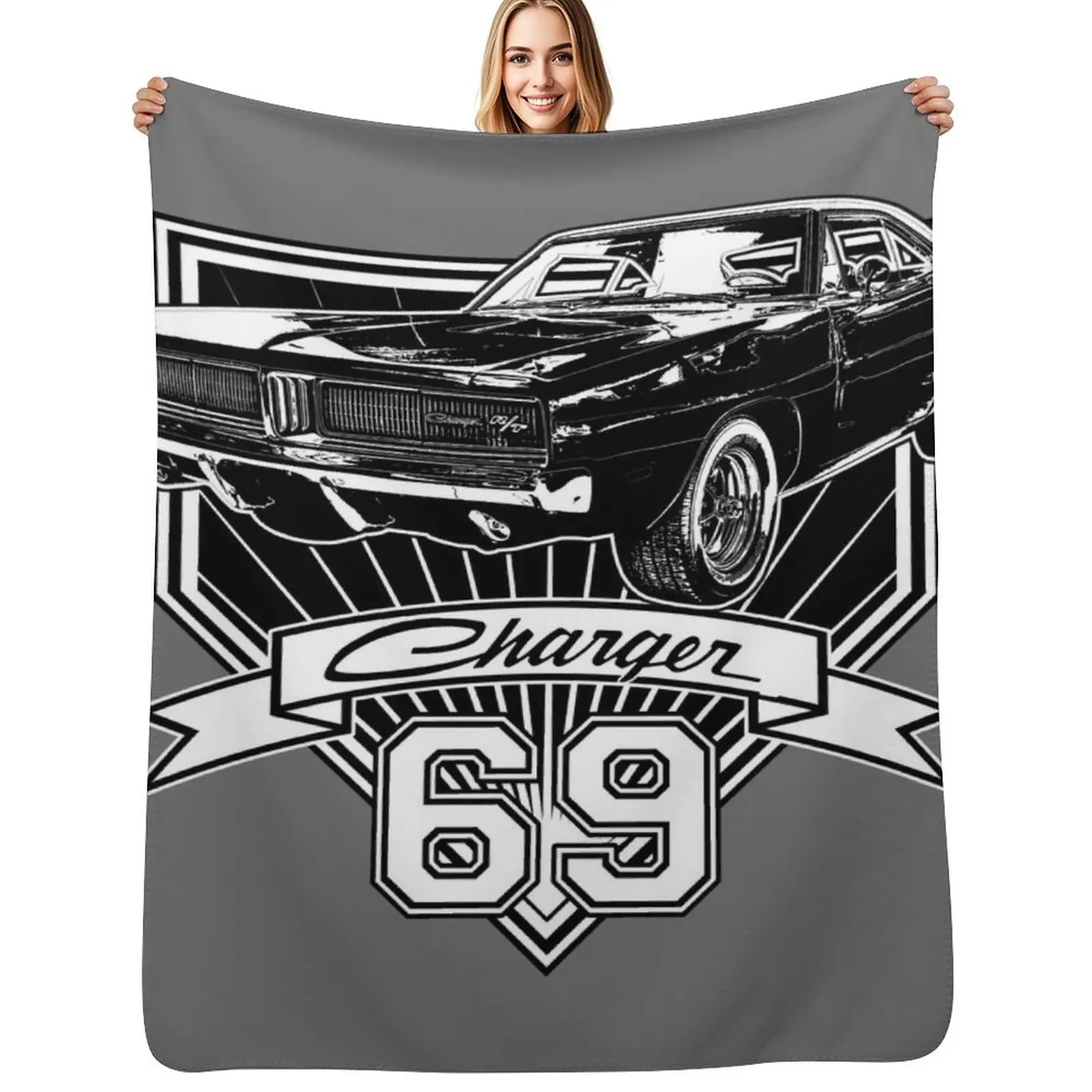 

1969 Charger Throw Blanket Soft Comfort Blanket for Reading Watching TV