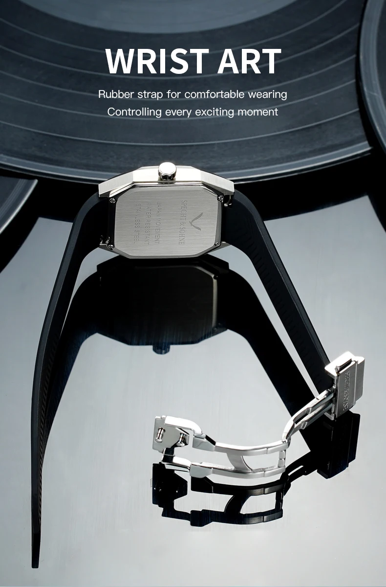 Specht & Söhne New Creative Design Square Watch For Men Sports Watches Octagon Stainless Steel 3D Sapphire Crystal Reloj Hombre