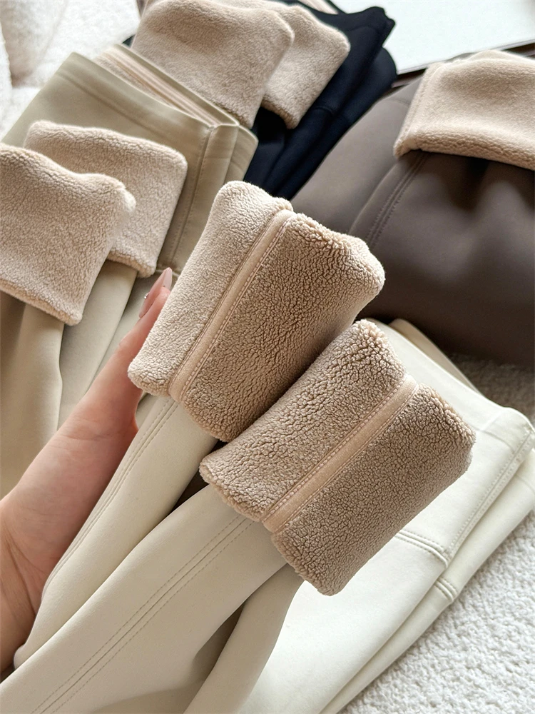 DR Fce Lined High Waist Yoga Pants Women's Thiened Autumn Winter Warm Tight Fit Base Layer Pants plus Size Casual Wear