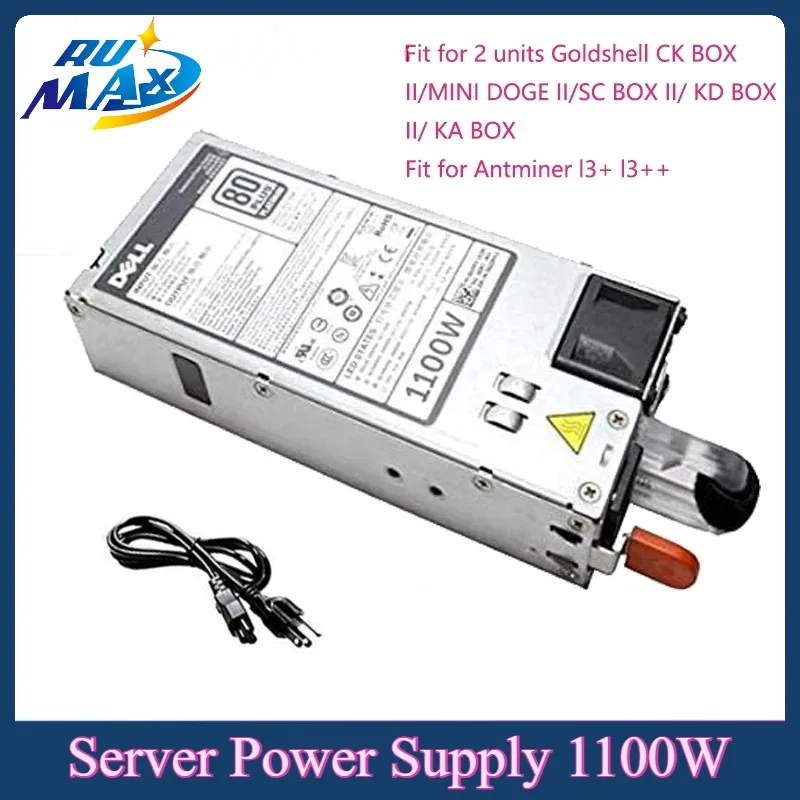 Alimentation électrique 1100W Miner serveur PSU adapté pour Goldshell Mini Doge II/KA Box/SC Box II Box adapté pour Antminer L3 L3 ++ ASIC Miner