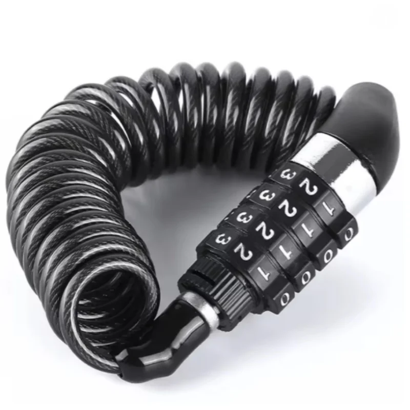 

4-Digit Combination Bike Lock, Anti-Theft Steel Cable Chain Password Lock for Bicycle Outdoor Safety