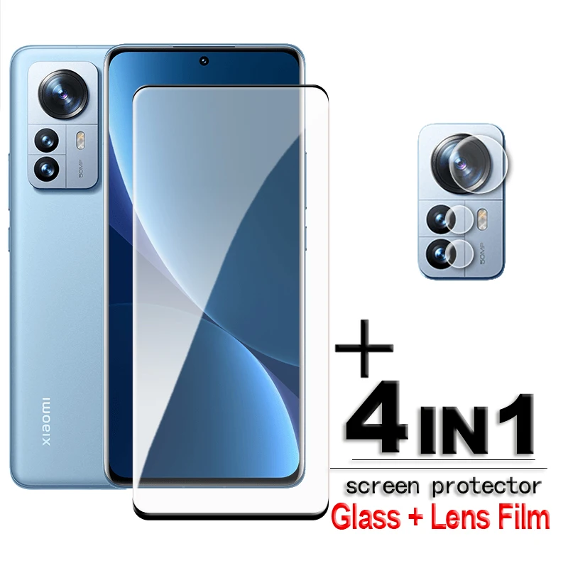 For Xiaomi 12 Glass 3D Full Cover Curved Screen Protector For Xiaomi 12 Tempered Glass For Xiaomi 12 12S 12X 11 10 Pro Lens Film