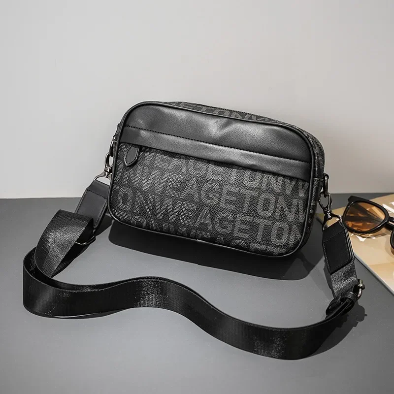 Letter Printed Crossbody Bags Men New Fashion Shoulder Messenger Bag Men Crossbody Bags Satchels Square Sling Bag Male Handbags