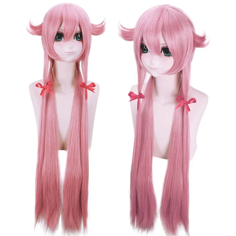 

Future Diary Yuno Gasai 80cm Long Pink Straight Women's Girl Heat Resistant Cosplay Costume Wig + Track