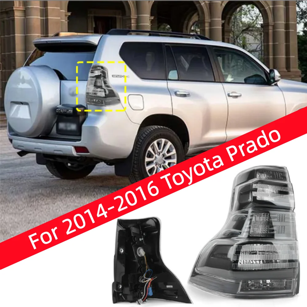 

Для Toyota Prado Land Cruiser 2014-2016 задний бампер автомобиля дымчатый черный корпус тормозной задний фонарь в сборе
