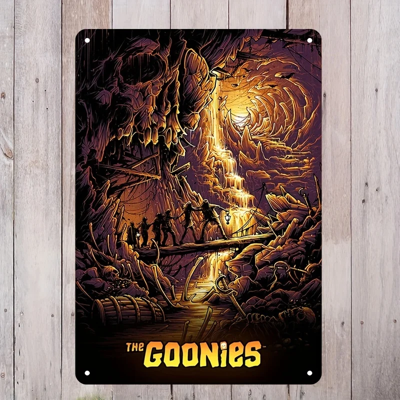 Vintage Metalowy Znak Blaszany - Plakat Filmowy na Ścianę z Kultową Sceną Jaskini, Rustykalny Żelazny Wystrój do Domu, Sypialni, do Jaskini Mężczyzny lub Ga